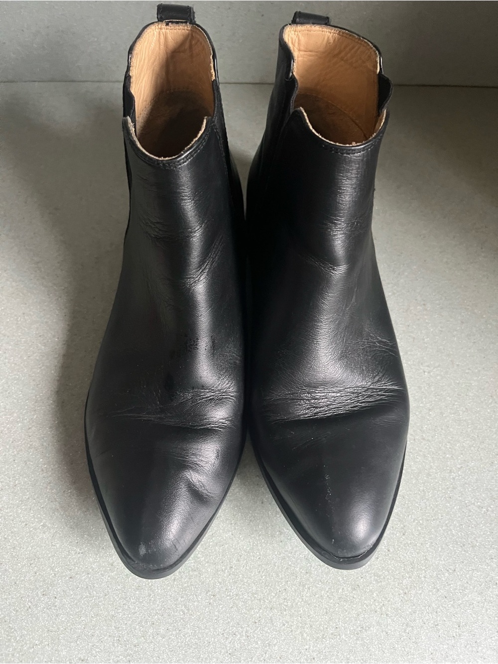 Nisolo Black Leather Pointed Chelsea Ankle Boots Sz 8.5